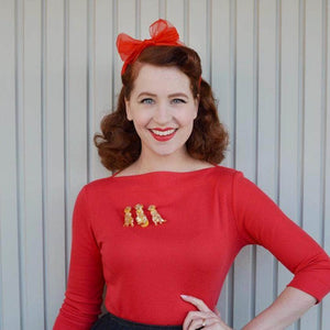 Erstwilder Three's a Manner Meerkat Brooch Set BH6736-6090