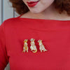 Three's a Manner Meerkat Brooch Set