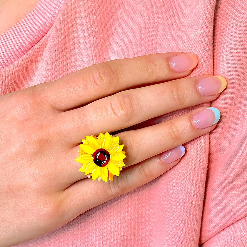 Small on sale sunflower ring