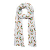 Rainbow Ruff Neck Scarf White