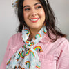 Rainbow Ruff Neck Scarf White