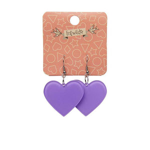 Erstwilder Essentials Solid Heart Bubble Resin Drop Earrings - Lavender EE1026-BU5100