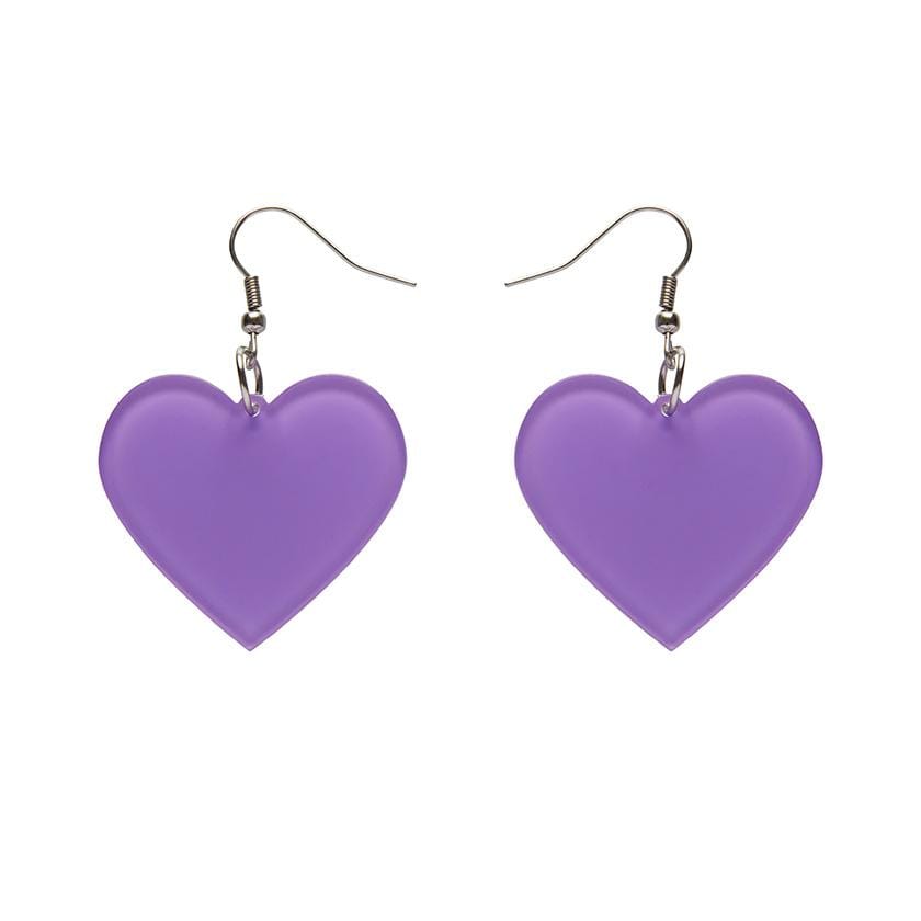 Erstwilder Essentials Solid Heart Bubble Resin Drop Earrings - Lavender EE1026-BU5100