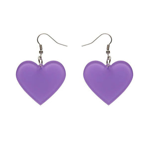 Erstwilder Essentials Solid Heart Bubble Resin Drop Earrings - Lavender EE1026-BU5100