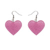Erstwilder Essentials Solid Heart Glitter Resin Drop Earrings - Pink EE1026-SG2100
