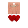 Erstwilder Essentials Solid Heart Glitter Resin Drop Earrings - Red EE1026-SG1000