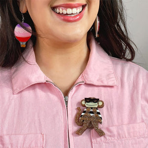 Erstwilder Moe the Monkey Lover Brooch AH1BH15